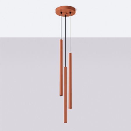 Sollux Lighting Lampa wisząca PASTELO 3P ochra czerwona SL.1527