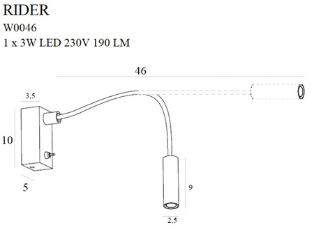 Kinkiet Maxlight W0046 czarny