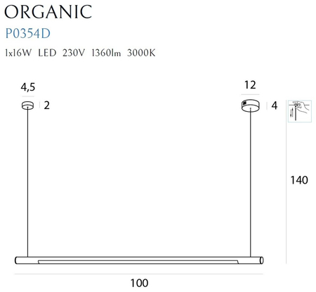 Lampa wisząca Maxlight P0354D czarny