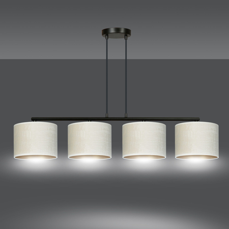 Lampa wisząca HILDE 4 BL WHITE Emibig 1052/4 biały/czarny