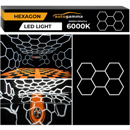 Modułowy system oświetleniowy autogamma HEXAGON LED 297 x 206 cm 6000K PC