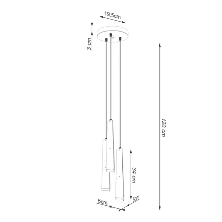 Sollux Lighting Lampa wisząca QUAD 1 biały SL.0062