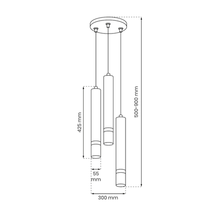 Milagro Lampa wisząca JOKER BLACK/CHROME 3xGU10 MLP8916 Czarny / Chrom