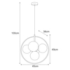 Lampa wisząca Kaja INEZ K-3838 czarny, biały
