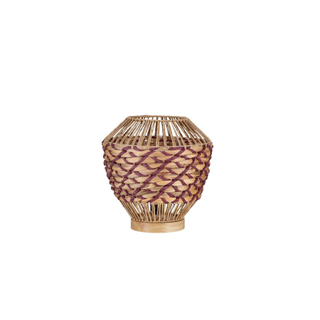 Lampa wisząca Luces Exclusivas LOMVERO LE45356 drewno jasne i ciemne, czerwony