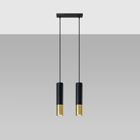 Sollux Lighting Lampa wisząca LOOPEZ 2 czarny/złoty SL.0953