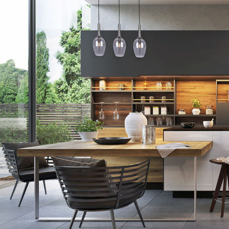 Milagro Lampa wisząca LUGANO SMOKED 3xE14 ML8814 Czarny / Chrom