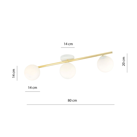 Lampa sufitowa SPLENDI 3 Emibig 1249/3 biały/złoty