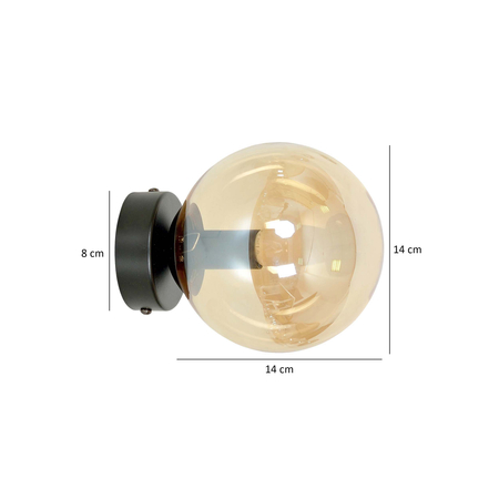 Lampa wisząca ROSSI K1 BL MIODOWY Emibig 876/K1 czarny/złoty