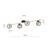 Lampa sufitowa SPLENDI 4 Emibig 1246/4 czarny/złoty