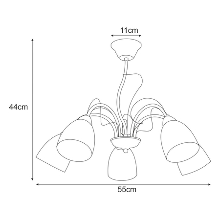 Lampa sufitowa ARON Kaja K-JSL-6218/5 CHR chrom