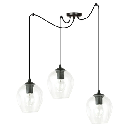 Lampa wisząca LEVEL 3 BL TRANSPARENT Emibig 756/3 czarny