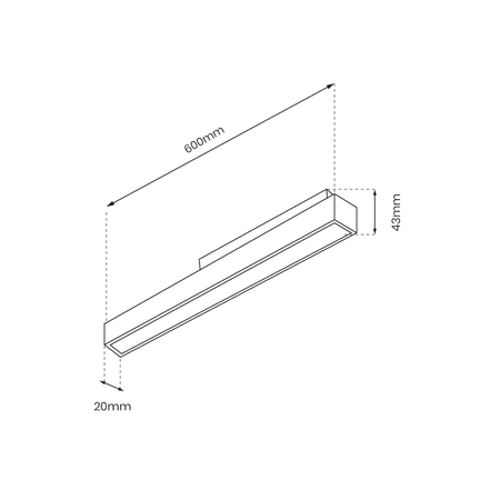 Milagro Magnetic track 600mm 24W 4000K ML7147 CZARNY