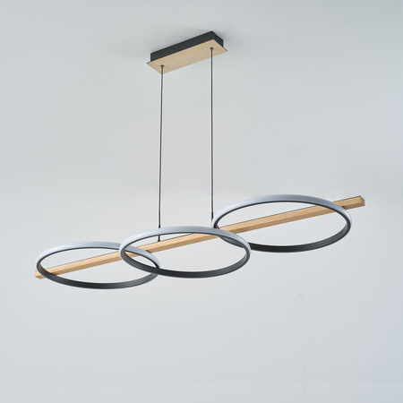 Lampa wisząca Zuma Line MD3913-3-3BWLT ALMERIA LAMPA WISZĄCA CZARNA-DREWNO/BLACK-WOOD