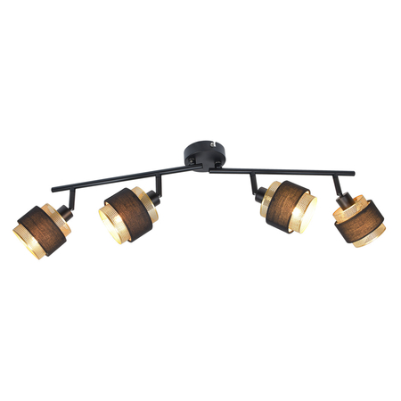 Spot Italux Renez SPL-95820-4 Czarny, złoty, tkanina