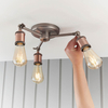 Lampa sufitowa Endon Lighting Hal 76124 miedziany