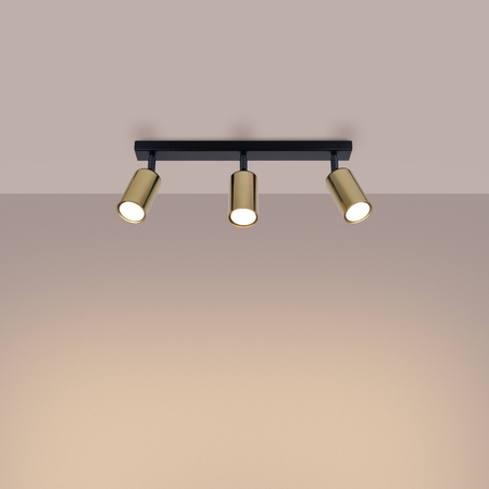 Sollux Lighting Plafon WINX 3 czarny/złoty SL.1384