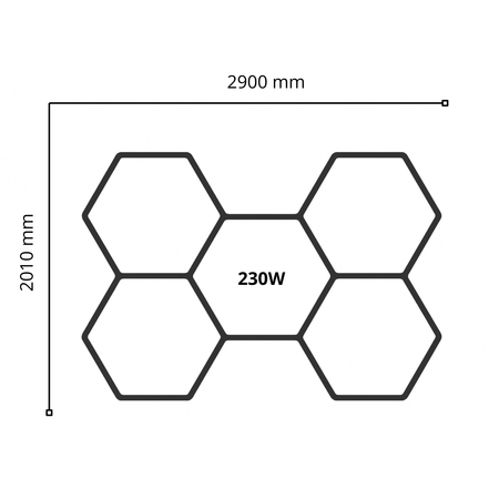 Lampa LED Hexagon Blaupunkt 230W geometryczny panel sufitowy led 4000K CRI90 w kształcie plasta miodu