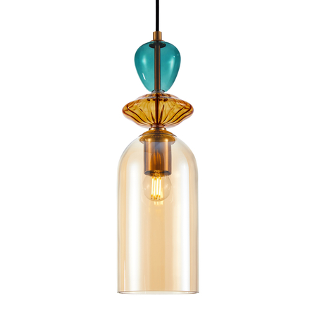 Lampa wisząca Italux PND-30263-1C-BRO-AMB Złoty, czarny