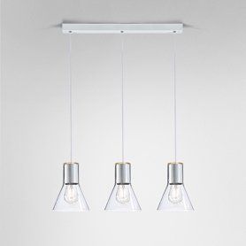 Lampa wisząca AQForm Modern Glass Flared E27 x 3 Biały Struktura